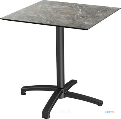X Cross Terrastafel Zwart Frame + Galaxy Marble HPL 70x70 cm - Essentials 110031577 1