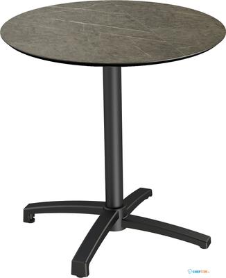 X Cross Terrastafel Zwart Frame + Midnight Marble HPL 70 cm - Essentials 110031670 1