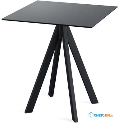 Infinity Terrastafel Zwart Frame + Zwart HPL 70x70 cm - Essentials 120011077 1