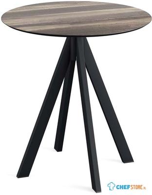 Infinity Terrastafel Zwart Frame + Tropical Wood HPL 70 cm - Essentials 120011270 1