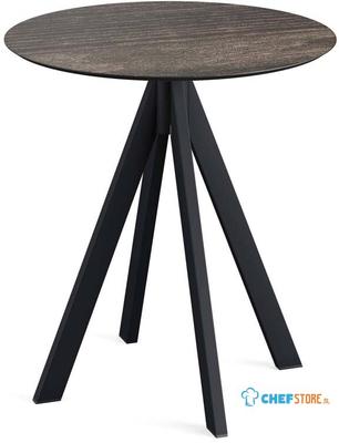 Infinity Terrastafel Zwart Frame + Riverwashed Wood HPL 70 cm - Essentials 120011470 1