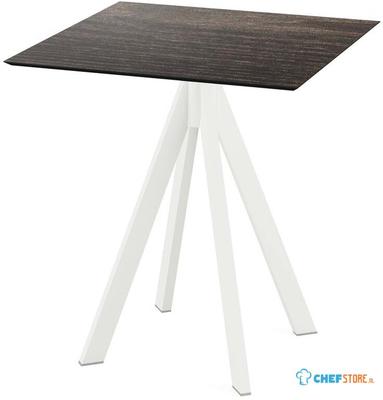Infinity Terrastafel Wit Frame + Riverwashed Wood HPL 70x70 cm - Essentials 120021477 1