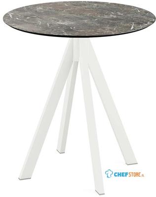 Infinity Terrastafel Wit Frame + Galaxy Marble HPL 70 cm - Essentials 120021570 1