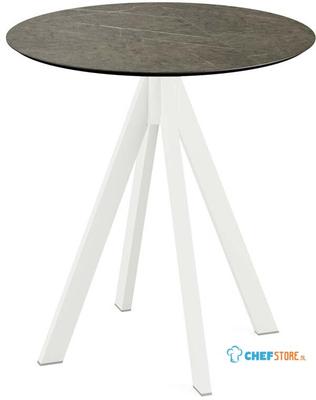 Infinity Terrastafel Wit Frame + Midnight Marble HPL 70 cm - Essentials 120021670 1