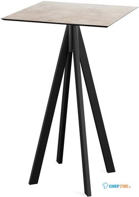 Infinity Statafel Zwart Frame + Moonstone HPL 70x70 cm - Essentials 120041377 1