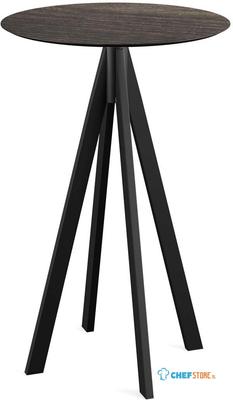Infinity Statafel Zwart Frame + Riverwashed Wood HPL 70 cm - Essentials 120041470 1