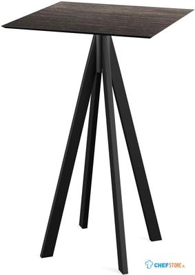 Infinity Statafel Zwart Frame + Riverwashed Wood HPL 70x70 cm - Essentials 120041477 1
