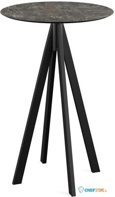 Infinity Statafel Zwart Frame + Galaxy Marble HPL 70 cm - Essentials 120041570 1