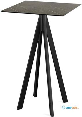 Infinity Statafel Zwart Frame + Midnight Marble HPL 70x70 cm - Essentials 120041677 1
