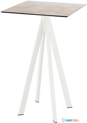 Infinity Statafel Wit Frame + Moonstone HPL 70x70 cm - Essentials 120051377 1