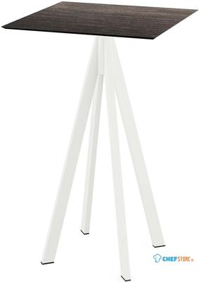 Infinity Statafel Wit Frame + Riverwashed Wood HPL 70x70 cm - Essentials 120051477 1