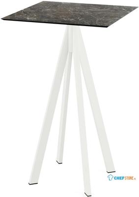 Infinity Statafel Wit Frame + Galaxy Marble HPL 70x70 cm - Essentials 120051577 1