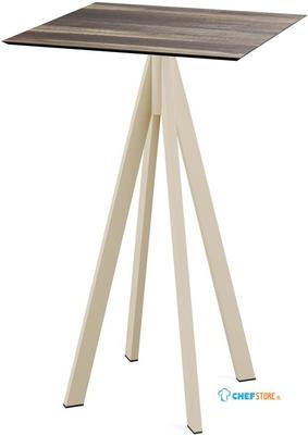 Infinity Statafel Zand Frame + Tropical Wood HPL 70x70 cm - Essentials 120061277 1
