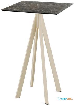 Infinity Statafel Zand Frame + Galaxy Marble HPL 70x70 cm - Essentials 120061577 1