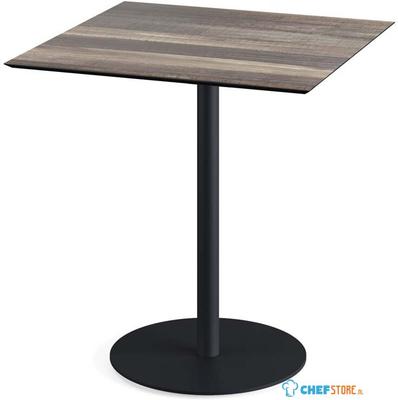 Urban Terrastafel Zwart Frame + Tropical Wood HPL 70x70 cm - Essentials 130011277 1