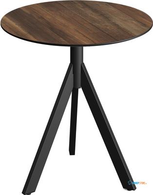Essentials Infinity Tripod Terrastafel Zwart Frame + Tropical Wood HPL 70 cm - 140011270 1