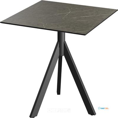 Essentials Infinity Tripod Terrastafel Zwart Frame + Midnight Marble HPL 70x70 cm - 140011677 1