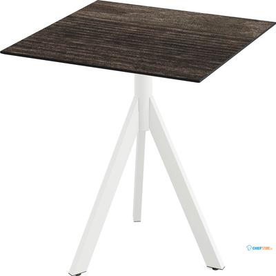 Essentials Infinity Tripod Terrastafel Wit Frame + Riverwashed Wood HPL 70x70 cm - 140021477 1