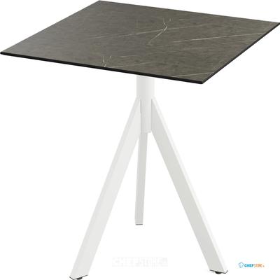 Essentials Infinity Tripod Terrastafel Wit Frame + Midnight Marble HPL 70x70 cm - 140021677 1