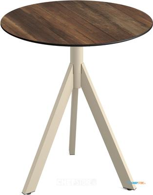 Essentials Infinity Tripod Terrastafel Zand Frame + Tropical Wood HPL 70 cm - 140031270 1
