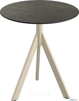 Essentials Infinity Tripod Terrastafel Zand Frame + Midnight Marble HPL 70 cm - 140031670 1