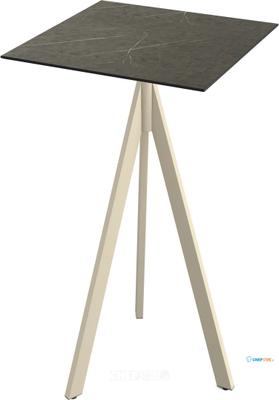 Essentials Infinity Tripod Statafel Zand Frame + Midnight Marble HPL 70x70 cm - 140061677 1