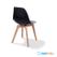 Essentials Keeve Stoel Zwart, Berkenhouten Frame en Kunststof Zitting, 47x53x83cm (LxBxH), 505F01SB 3