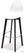 Essentials Keeve Barkruk Wit, Berkenhouten Frame en Kunststof Zitting, 53x47x119cm (LxBxH), 506FD01SW 1