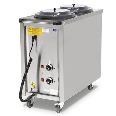 Heated Plate Dipenser Trolley For 2x 50 Plates of Ø240-320 mm - 5001E 1