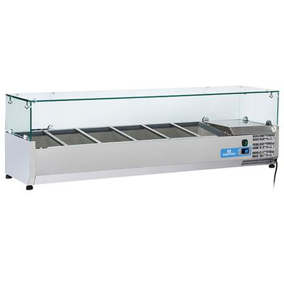 Gekoelde Opzetvitrine | 5X Gn 1/3 + 1X Gn 1/2 | Glazen top | Mastro 9964CV 1