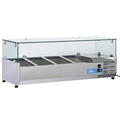 Gekoelde Vitrine | 3X Gn 1/3 + 1X Gn 1/2 | Glazen top | Mastro 9976CV 1