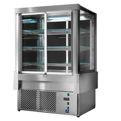 Refrigerated Counter With 4 Sliding Doors and 3 Shelves, Ventilated, +3°/+5°c, W=900 mm - Ral9005, Mastro BGB0335 1