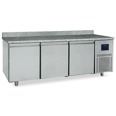 Refrigerated Pastry Counter 3 Doors 600x400 Mm, Granite Top With Upstand, -2°/+8°C - WiFi - Virtus BNZ0005/FN 1
