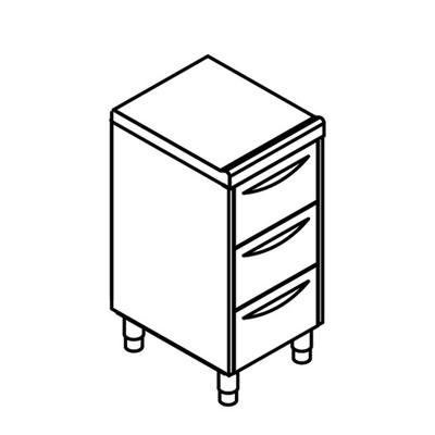 Drawer Cupboard With 3 Drawers GN 1/1, 500x700 mm, Mastro DTC3705 1