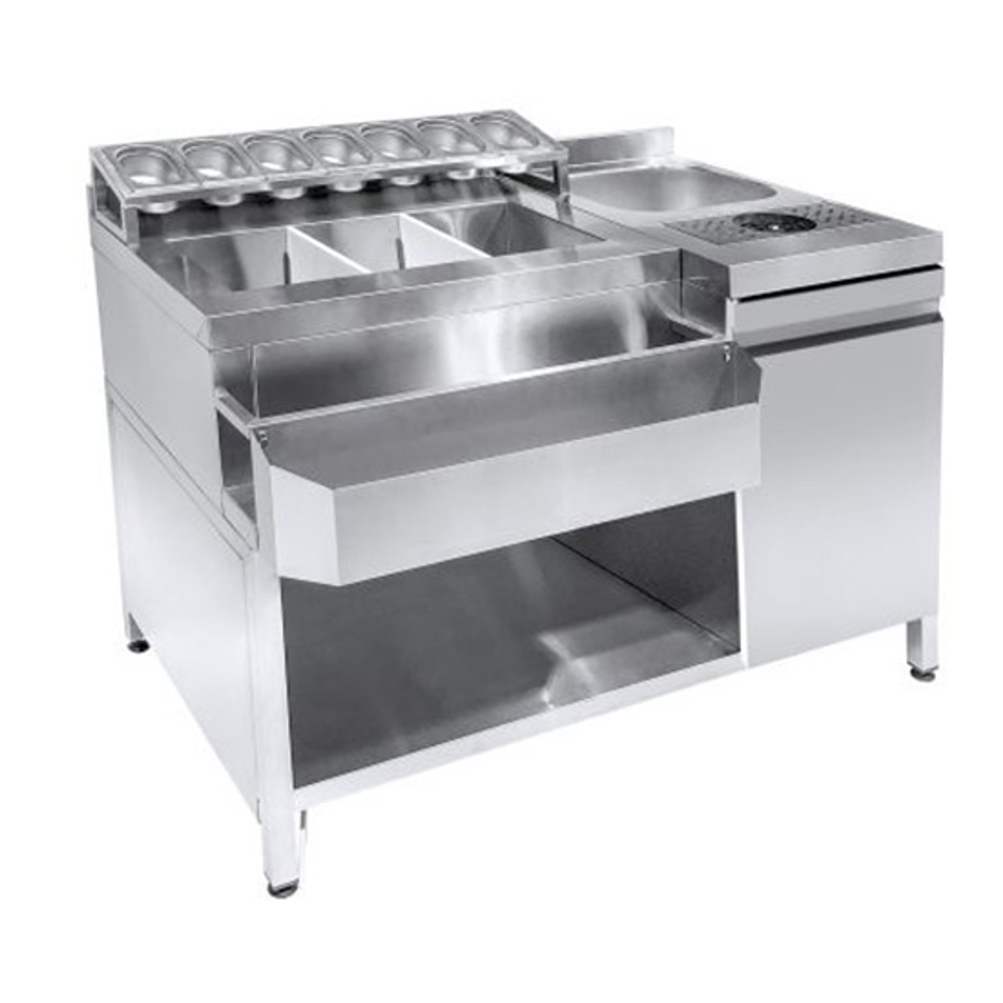 Cocktail Bar Station With Pitcher Rinser - Sink and Ice Bowl - L=1340 ...