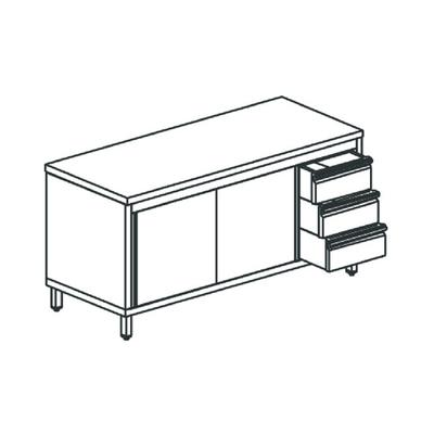 Mastro Vrijstaande Werkkast Met Ladeblok Aan De Rechterkant, Zonder Opstand, 2000X700 Mm | HCA0050 1