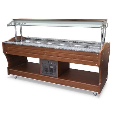 Koud Buffet | Eilandmodel, 6X Gn 1/1 H=150mm | Statische koeling | Baldakijn Kan Niet omlaag | Mastro IEC0040 1
