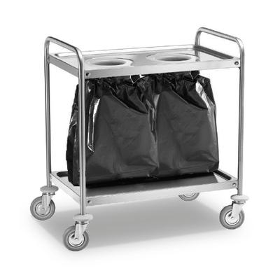 Wastes Trolley in Stainless Steel With 2 Holes For 2 Bags - IFA0047 1