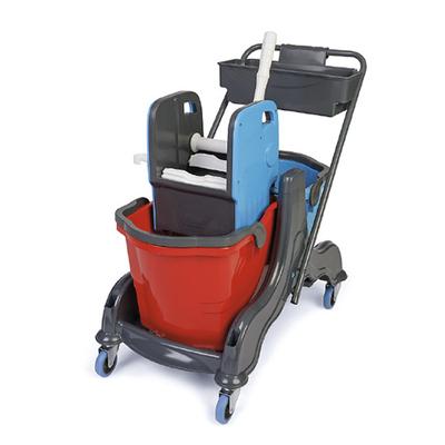 Mop Trolley 2x 25 + 2x 5 Liter With Utensil Shelf - IFC0011 1