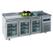 Refrigerated Counter 700 mm With 3 Glass Doors, Sink 35x40x20h cm On the Right and Upstand, -2°/+8°c, Mastro MRGF200/FG 1