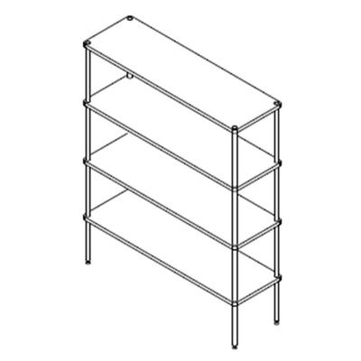 RVS Stellingkast | 4 planken | 1100x500x1800 mm | Mastro SL1850110 1