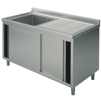 Wasbakunit Op Kastje, 1 Wasbak, Afdruipdeel Rechts, Met Schuifdeuren, 1300X700 Mm 1