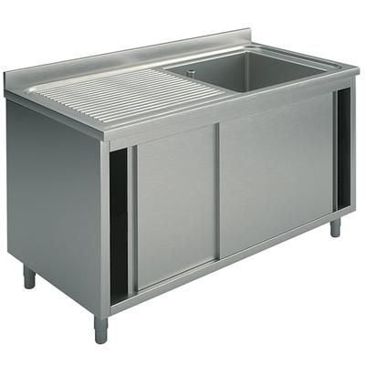 Wasbakunit Op Kastje, 1 Wasbak, Afdruipdeel Links, Met Schuifdeuren, 1500X700 Mm 1
