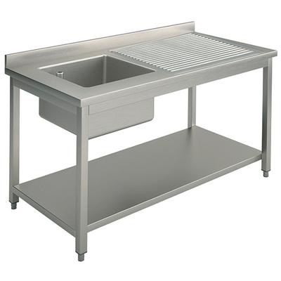 Wasbakunit, 1 Wasbak, Afdruipdeel Aan Rechterzijde, Op Poten, Met Bodemplaat, 1100X600 Mm 1