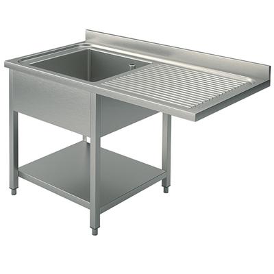 Wasbakunit Op Poten Met Bodemplaat Voor Inbouwvaatwasser, 1 Linker Wasbak, 1500X700 Mm 1