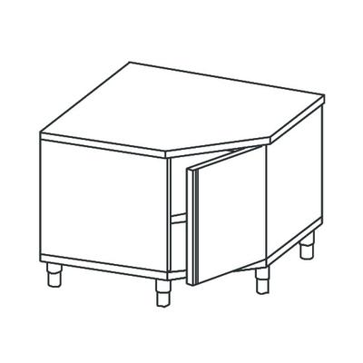 Neutral Work Cupboard, Corner Type, With Hinged Door, Without Upstand, 1000x700 mm, Mastro STAB71 1