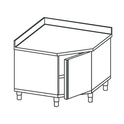 Neutral Work Cupboard, Corner Type, With Hinged Door, With Upstand, 900x600 mm, Mastro STABA69 1