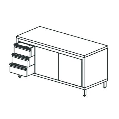 Mastro Vrijstaande Werkkast Met Ladeblok Aan De Linkerkant, Zonder Opstand, 1800X700 Mm | STNC3S70181 1