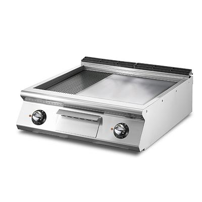 Mastro Bakplaat - Elektrisch - Tafelmodel - ½ Vlakke - ½ Geribbelde Verchroomde Plaat - V9080FTREVCRT 1