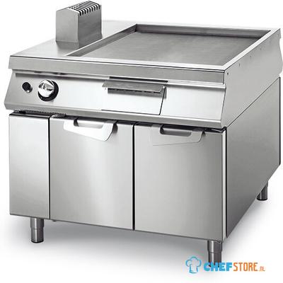 Gas Griddle Smooth On Cabinet With Door, Two-Sided Panel Control, Virtus VS110100FTG 1